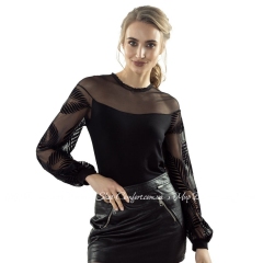 Женская черная блузка с длинным рукавом Eldar Samanta