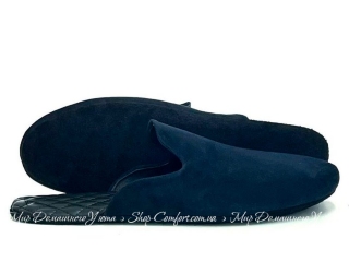 Домашние тапочки Pellagio 4641 синий замш мужские