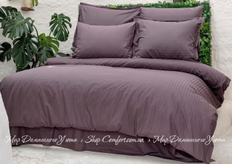 Однотонное жаккардовое постельное белье Altinbasak Always plum евро