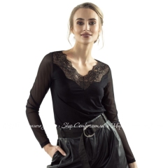 Женская черная блузка с длинным рукавом Eldar Giullietta