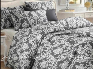 Фланелевое постельное белье Almira Mix Версаль Графит семейное