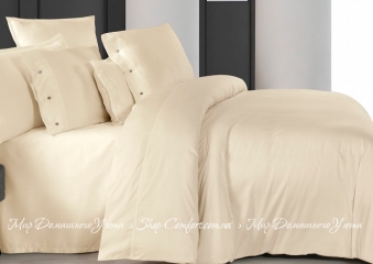 Сатиновое постельное белье Sarev Monochrome cream евро