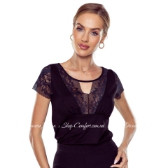 Женская черная блузка с коротким рукавом Eldar Lani