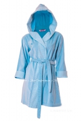 Женский халат Virginia Secret 8040 голубой велюр/махра