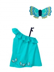 Платье Gymboree Бабочка с заколкой для девочек голубой