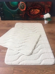 Набор ковриков в ванную комнату IzziHome Symbol Zigzag Krem 60x50 и 60x100 (2200000549105)