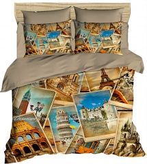 Постельное белье LightHouse Ranforce+3D Postcards евро (2200000549686)