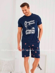 Мужской хлопковый комплект футболка с шортами Sevim 9288