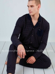 Пижама мужская рубашка со штанами Sevim 9265 синяя