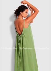Длинное летнее хлопковое платье Seafolly 54623-DR green tea