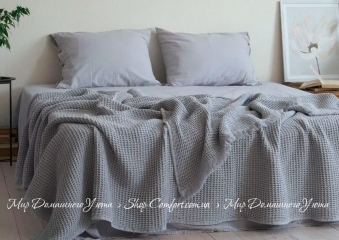 Хлопковая простынь-покрывало La Modno Pike Stonewashed Pearl Gray 220х240