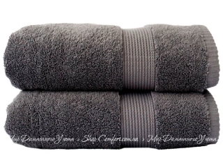 Хлопковое махровое полотенце Maisonette Pure 90х150 антрацит (8699965133759)