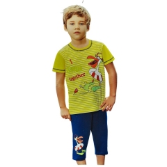Хлопковая пижама для мальчика шорты с футболкой RolyPoly RP1015 желтая