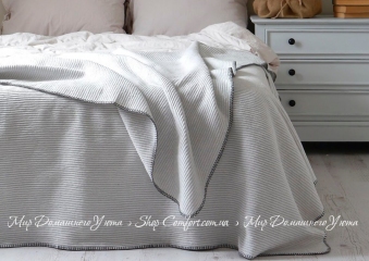 Однотонное покрывало La Modno Grain Milk Gray 200х220