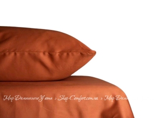 Простынь сатиновая Pavia Saten Terracotta 160x240 (401247)
