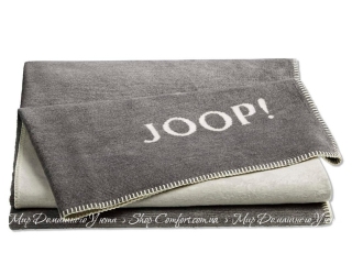 Хлопковый плед JOOP! Melange-Doubleface Graphite-Ecru 150х200 (B4137)