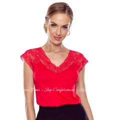 Женская красная блузка с коротким рукавом Eldar Axel