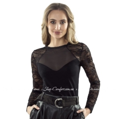 Женская черная блузка с длинным рукавом Eldar Enrica