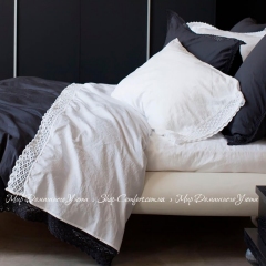 Итальянское постельное белье с кружевом Signoria Firenze Camilla white евро-макси