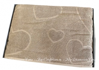 Хлопковая махровая простынь Uniko Crown Home Kalp beige 220х240