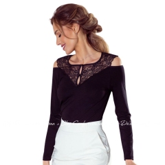Женская черная блузка с длинным рукавом Eldar Melody