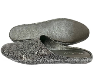 Домашние тапочки Pellagio 1502 серый гипюр женские