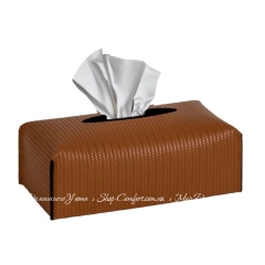 Кожаный бокс для салфеток Pinetti Rectangular Tissue Firenze Camel
