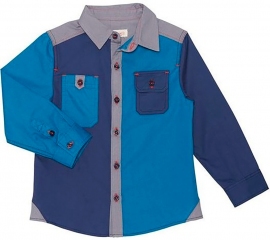 Рубашка Deux par Deux U-12 для мальчиков синий