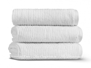 Махровое полотенце Lappartement Slim Ribbed 30х40 white