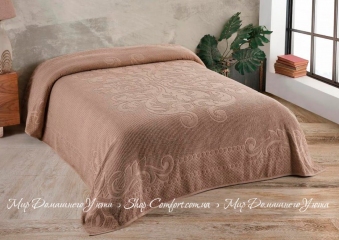Хлопковая махровая простынь Uniko Crown Home Garden brown 220х240