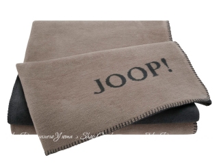 Хлопковый плед JOOP! UDF Taupe-Anthrac. 150х200 (631381)