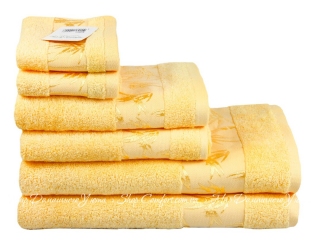 Махровое полотенце Maisonette Bamboo 76х152 желтое (8699965120940)