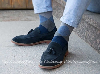 Мужские хлопковые носки Shato 011 Rhombus синие