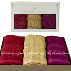 Набор махровых полотенец для рук Pupilla Bamboo Gold V2 30х50 бамбук 3пр.