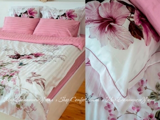 Сатиновое постельное белье Maison Dor Alita rose евро