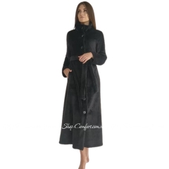 Женский теплый халат на пуговицах Shato 1934 черный