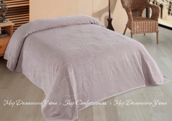Хлопковая махровая простынь Uniko Crown Home Flamingo lilac 220х240