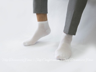 Укороченные мужские бамбуковые носки Shato 002 белые
