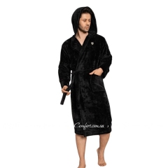 Теплый мужской халат Cocoon F14-5480 черный