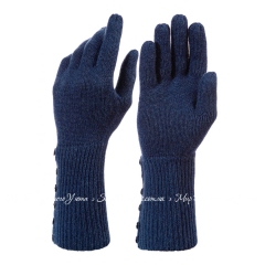 Женские кашемировые высокие рукавицы Marc & Andre JA17-U003-DNM синие