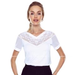 Женская белая блузка с коротким рукавом Eldar Gusta