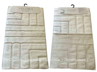 Набор кремовых хлопковых ковриков Velora Home Line Krem 60х100+50х60