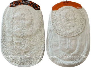 Набор хлопковых ковриков Velora Home Zerya Krem 60х100+50х60