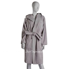 Женский серый махровый халат с капюшоном Blumarine Benessere Grey