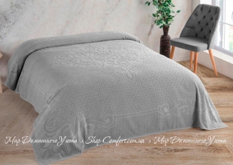Хлопковая махровая простынь Uniko Crown Home Garden gri 220х240