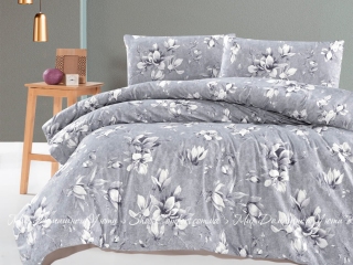 Постельное белье с простыней на резинке First Сhoice Homesko Marea silver евро