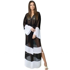 Длинная шифоновая туника-халат Shato ST 245 black-white