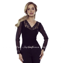 Женская черная блузка с длинным рукавом Eldar Florence