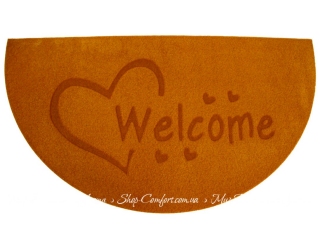 Коврик придверный IzziHome Peppina Parga Y. Kahve Welcome Kalp 40х75 (2200000547590)