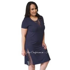 Женская сорочка с коротким рукавом из вискозы Shato 2226-1 navy blue
